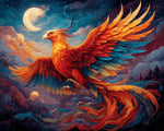 Phoenix flying under starry sky cross stitch kit for beginners
