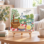 Picnic sunday sea glass art kit displayed as seasonal home decor