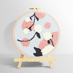 Pink and white blossoms punch needle kit for beginners