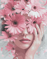 Pink daisy beauty cross stitch kit for beginners