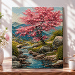 Pink pearl cherry blossom valley pearl diamond painting kit for beginners
