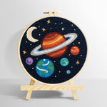 Planets and moon solar system punch needle kit for beginners