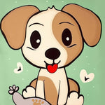 Playful puppy illustration cross stitch kit for beginners