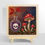 Poison bottle and wild mushrooms punch needle kit for beginners