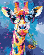 Pop art cool giraffe cross stitch kit for beginners