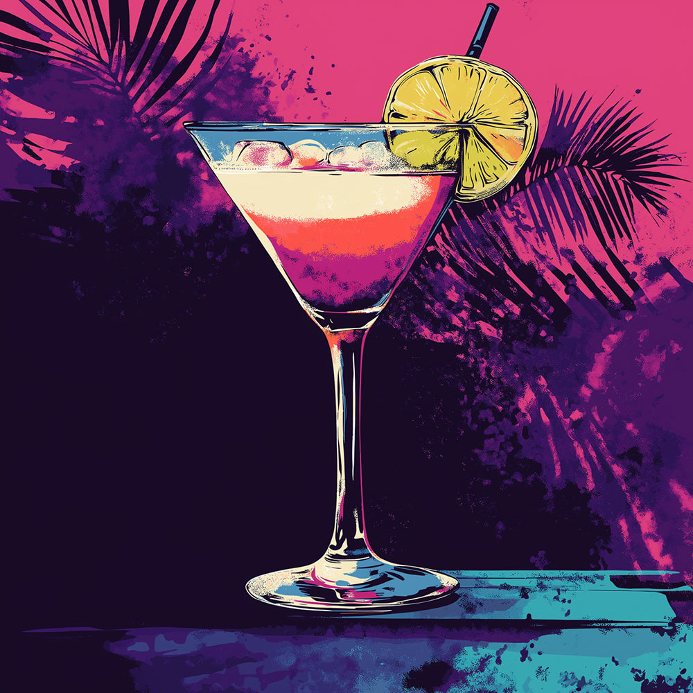 Pop‑art tropical cocktail drink cross stitch kit for beginners