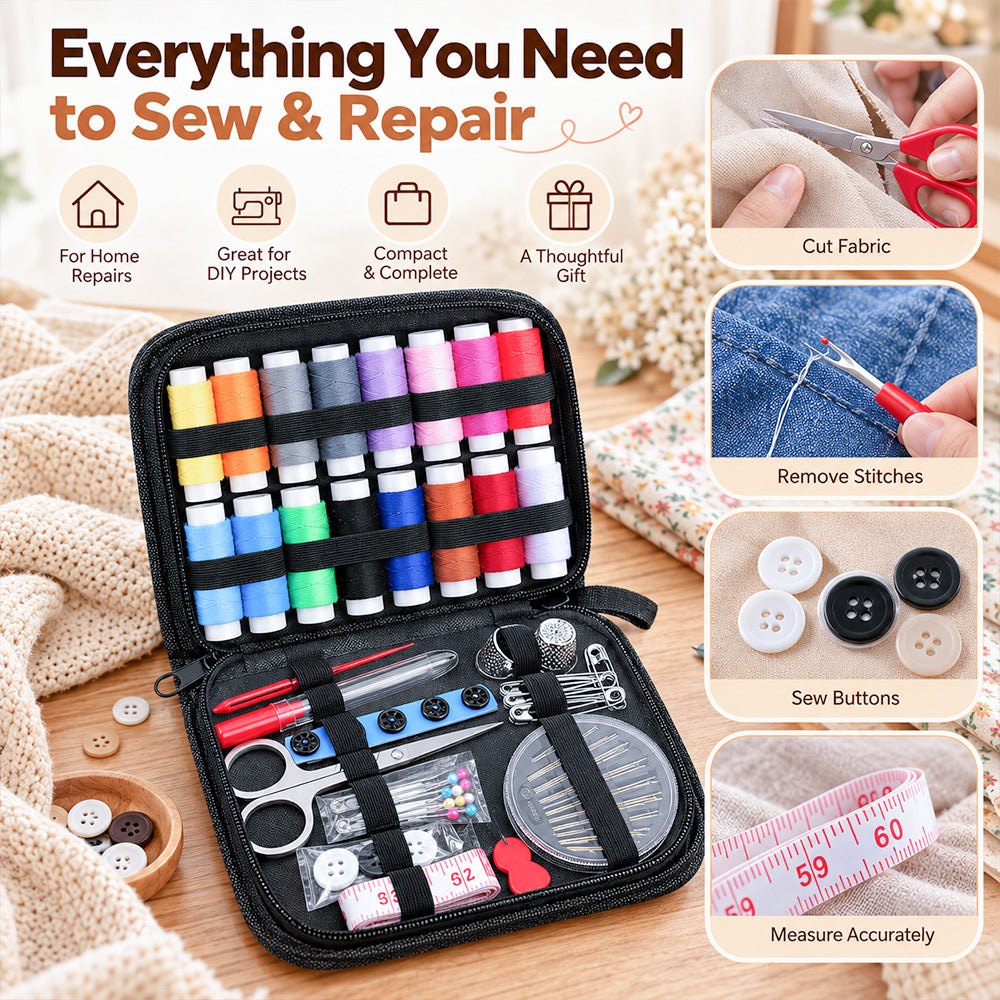 All-in-One Sewing Kit for Clothing Repairs and DIY Projects
