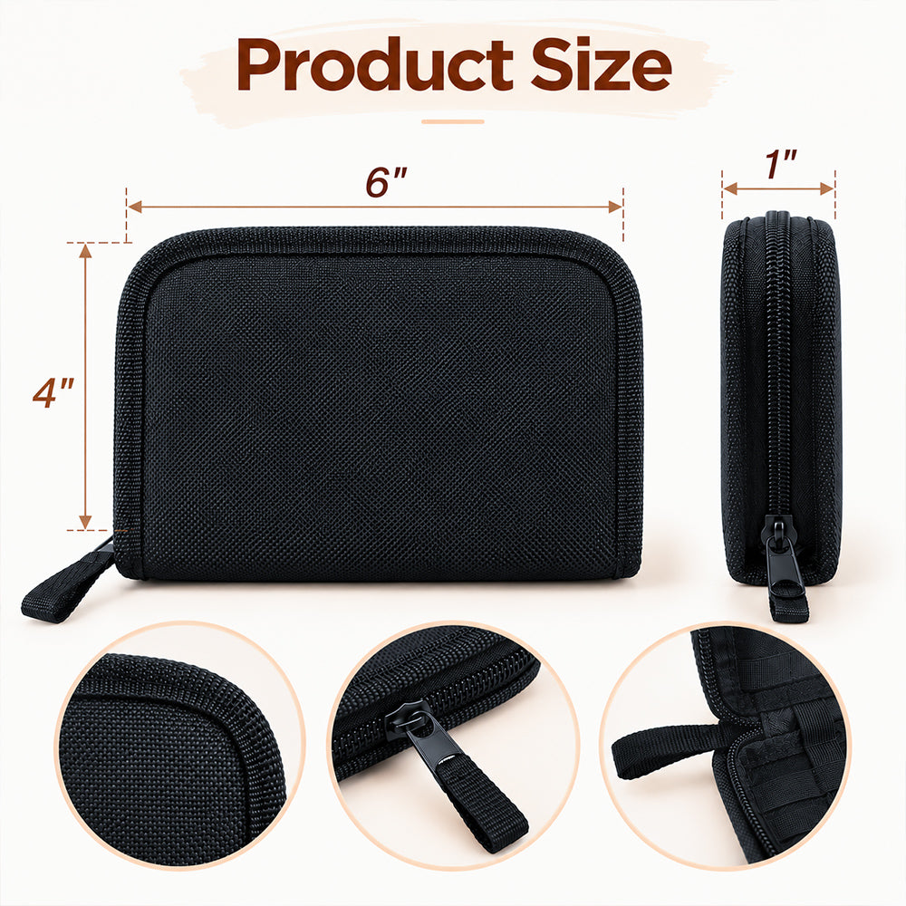 Portable Sewing Kit Size 6 x 4 x 1 Inches with Zippered Case