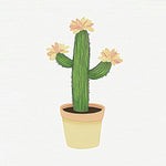 Potted cactus with pink blooms cross stitch kit for beginners