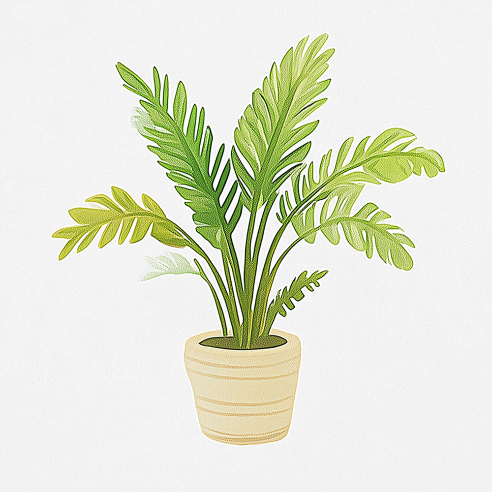Potted tropical palm cross stitch kit for beginners