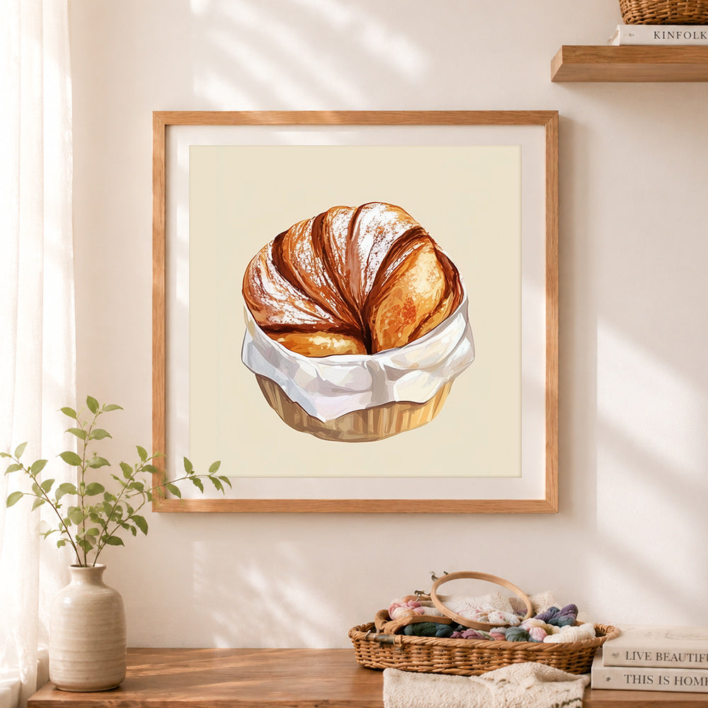 Finished powdered pastry cross stitch artwork displayed as home decor