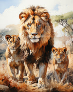 Pride of lion family cross stitch kit for beginners