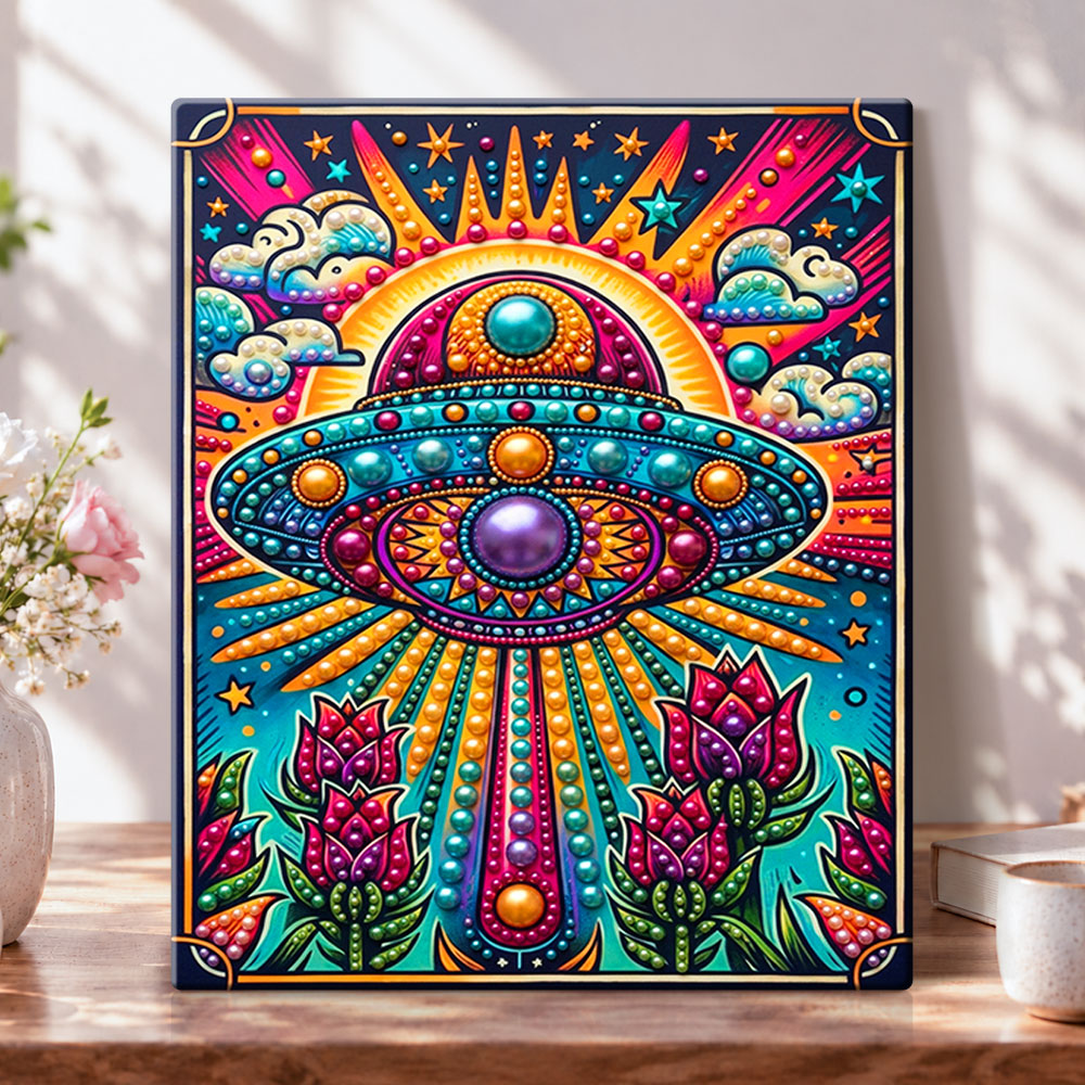 Psychedelic pearl ufo pearl diamond painting kit for beginners