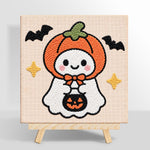 Pumpkin hooded ghost punch needle kit for beginners