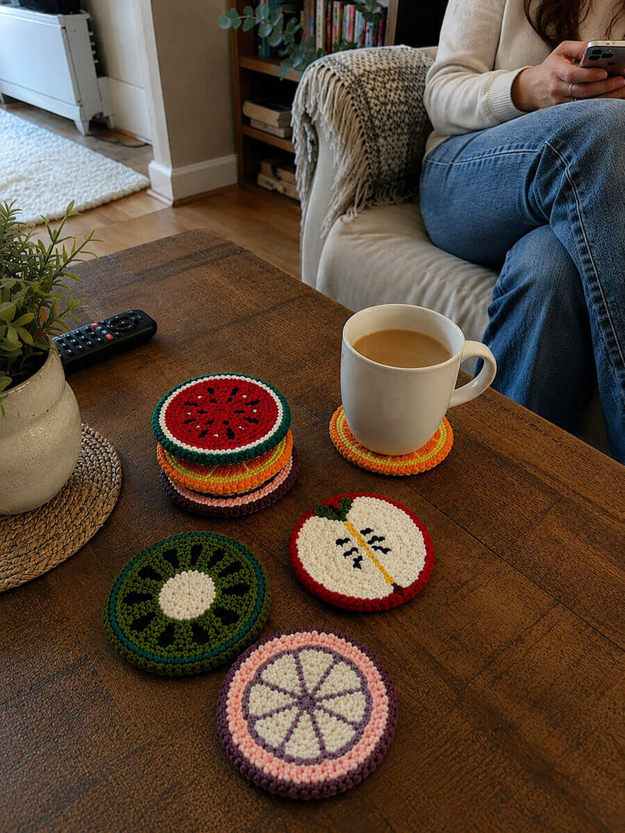 Punch Needle Coasters Kit Customer Photo