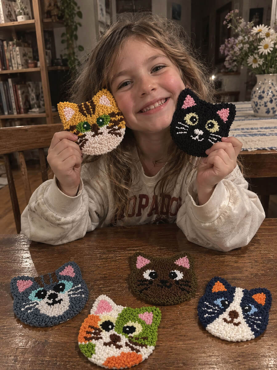 Punch Needle Coasters Kit Customer Photo