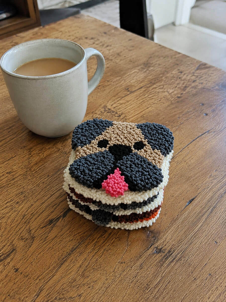 Punch Needle Coasters Kit Customer Photo