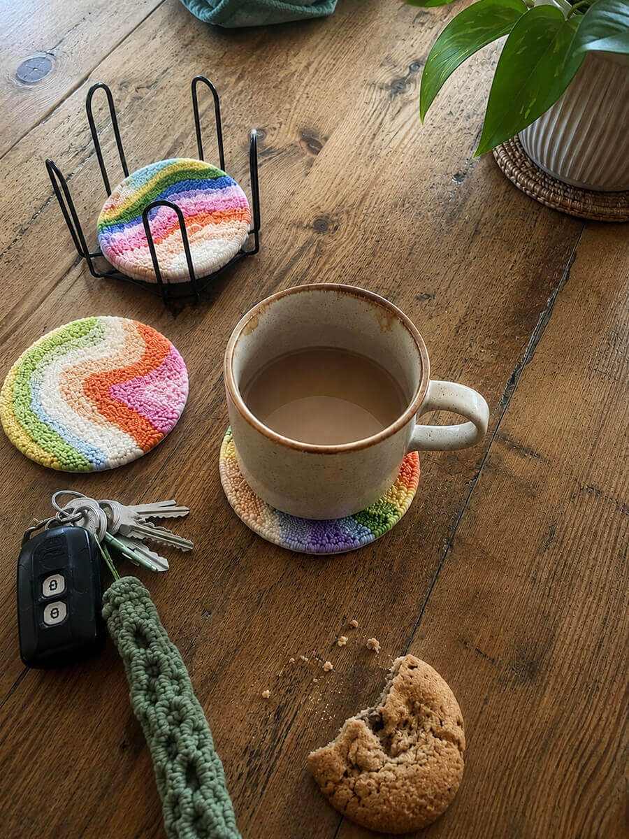 Punch Needle Coasters Kit Customer Photo