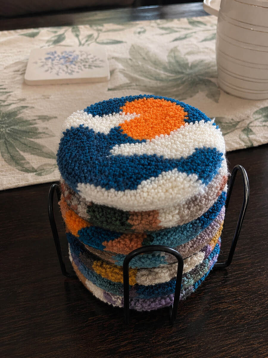 Punch Needle Coasters Kit Customer Photo