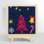 Punk christmas tree decor punch needle kit for beginners