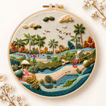 Quiet riverside tropics embroidery kit