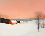 Quiet snowy countryside cross stitch kit for beginners