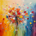 Radial colorful dandelion cross stitch kit for beginners
