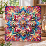 Radiant rainbow mandala pearl diamond painting kit for beginners