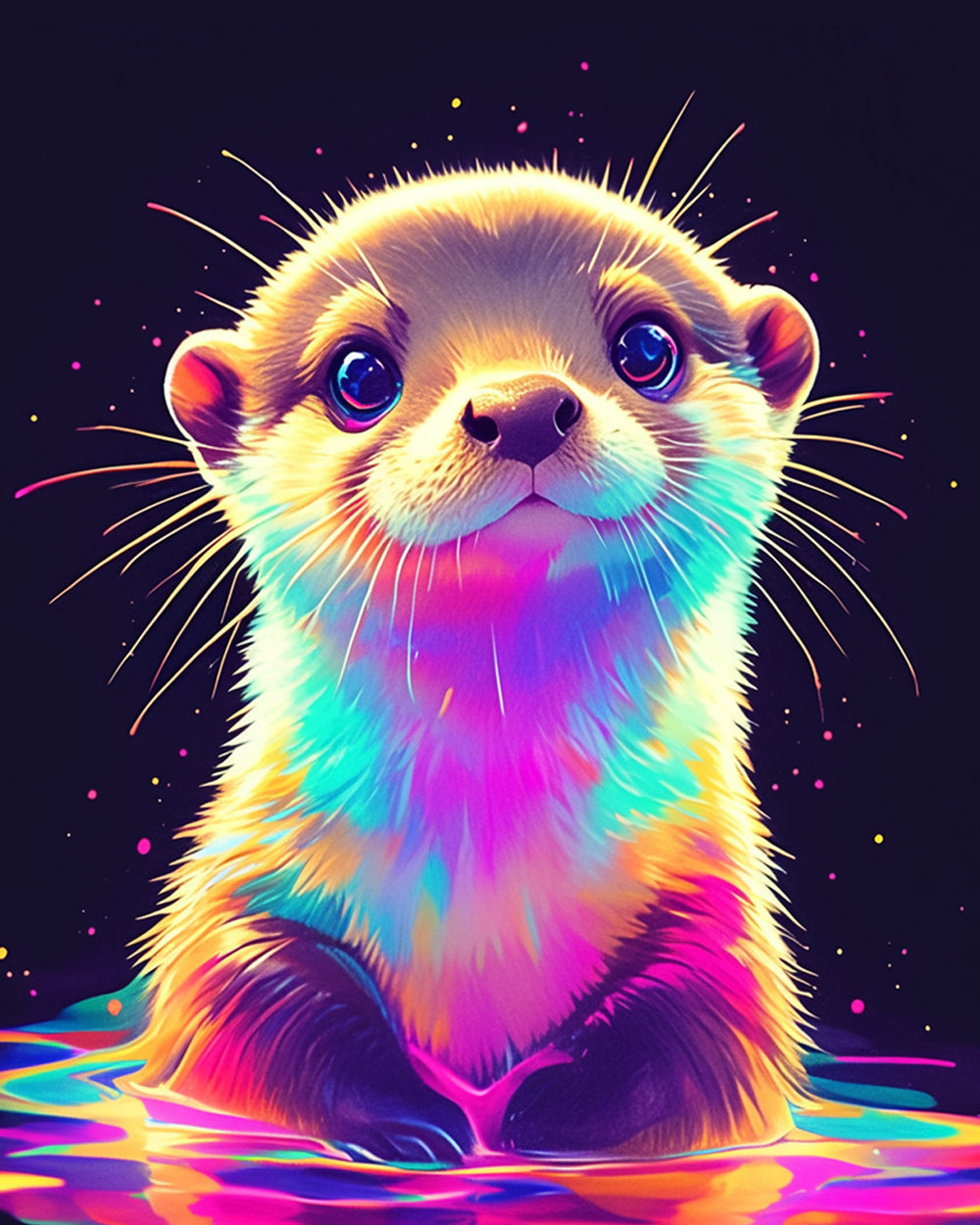 Rainbow baby otter cross stitch kit for beginners