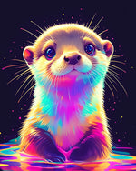 Rainbow baby otter cross stitch kit for beginners