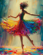 Rainbow ballerina spinning cross stitch kit for beginners