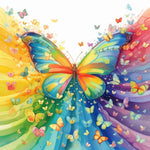 Rainbow butterflies cross stitch kit for beginners