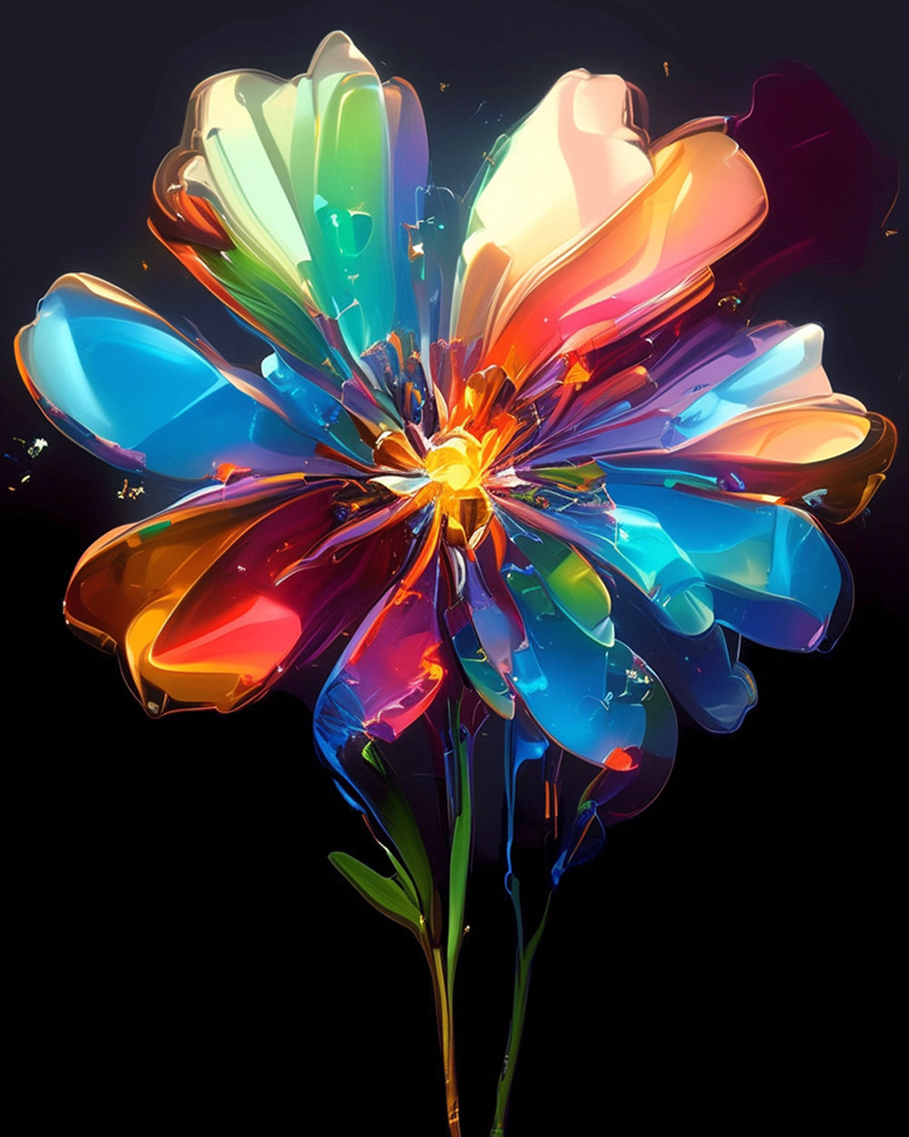 Rainbow crystal flower cross stitch kit for beginners