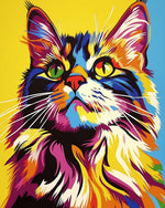 Rainbow fluffy cat cross stitch kit for beginners