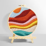 Rainbow gradient mountains punch needle kit for beginners