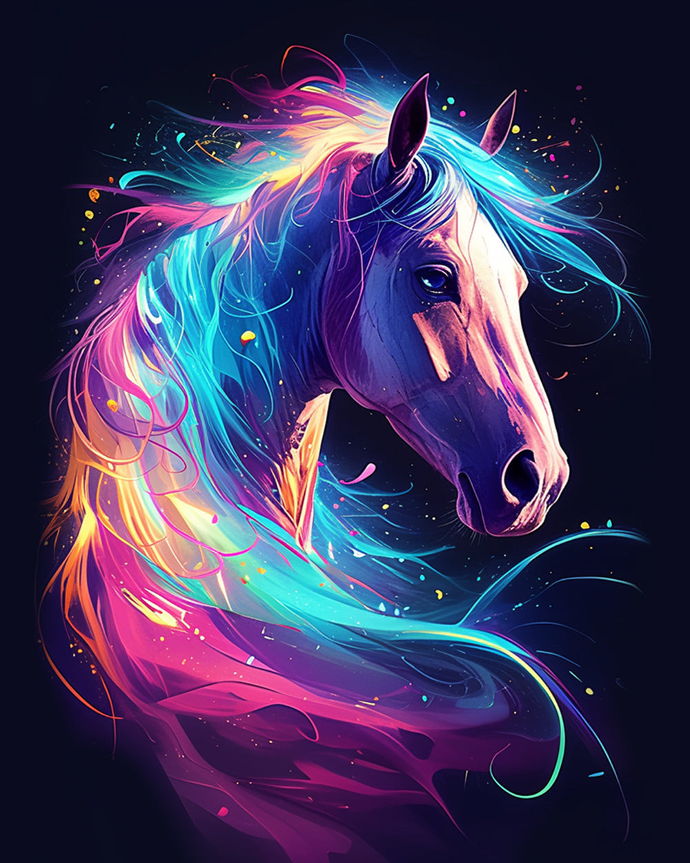 Rainbow horse head cross stitch kit for beginners
