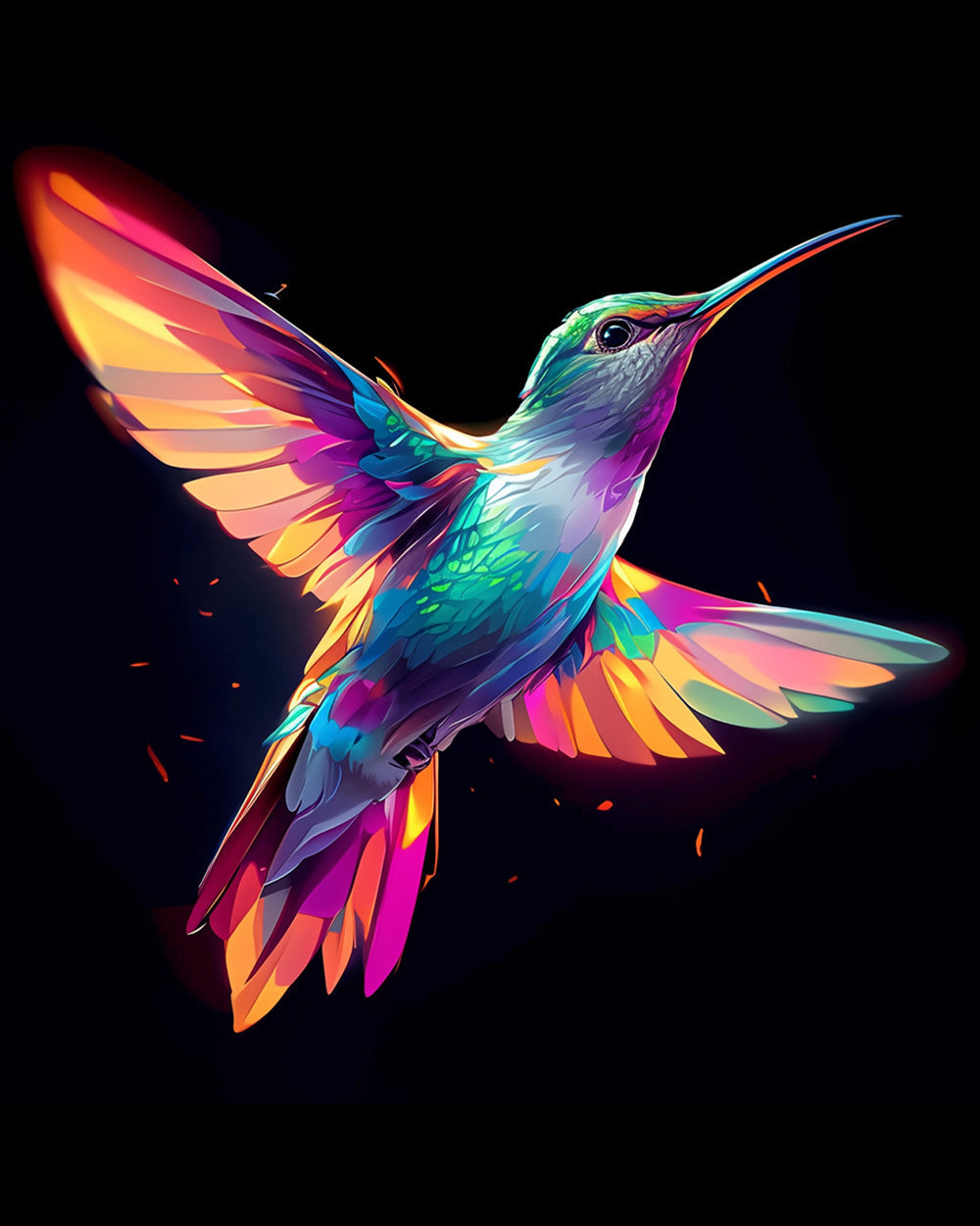 Rainbow hummingbird cross stitch kit for beginners