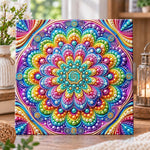 Rainbow mandala bloom pearl diamond painting kit for beginners