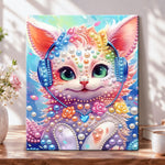 Rainbow melody kitty pearl diamond painting kit for beginners