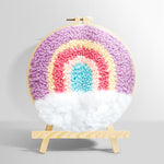 Rainbow over clouds punch needle kit for beginners