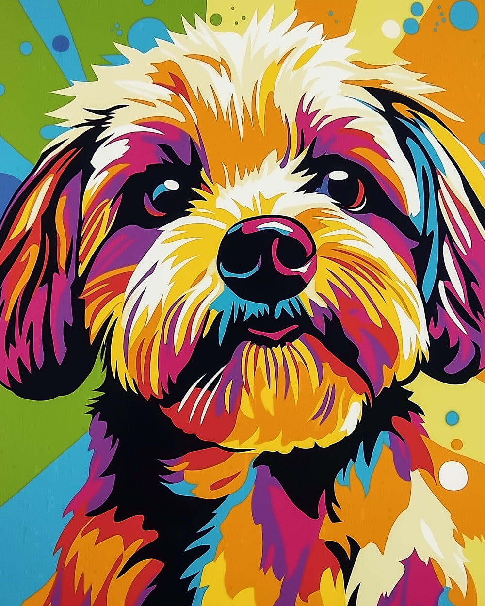 Rainbow pop puppy cross stitch kit for beginners