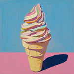 Rainbow swirl soft‑serve ice cream cross stitch kit for beginners