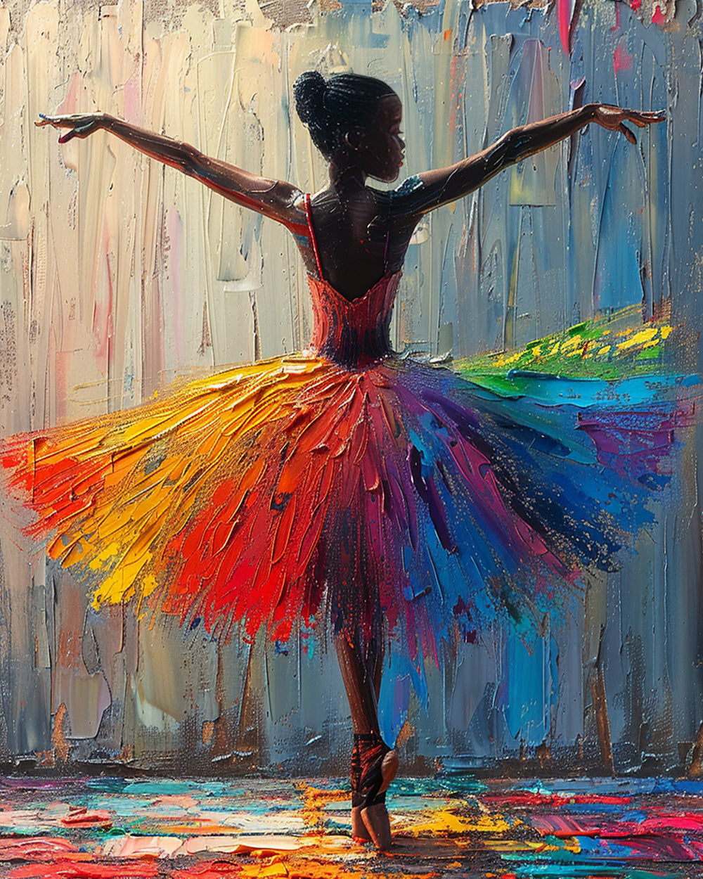 Rainbow tutu dancer cross stitch kit for beginners