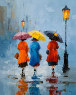 Rainy city stroll cross stitch kit for beginners