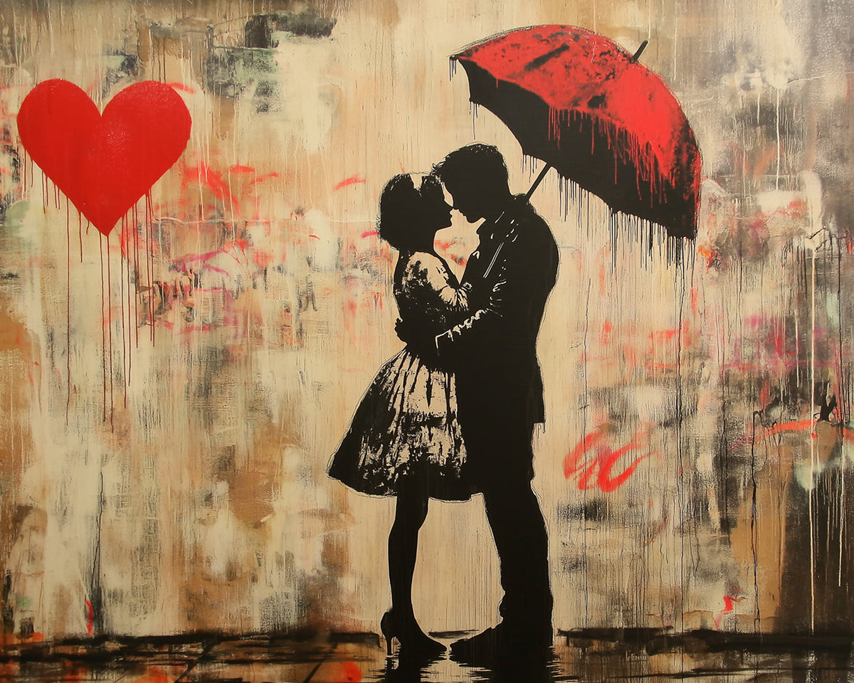Rainy day lovers cross stitch kit for beginners