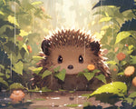 Rainy forest hedgehog cross stitch kit for beginners