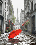 Rainy paris alley cross stitch kit for beginners