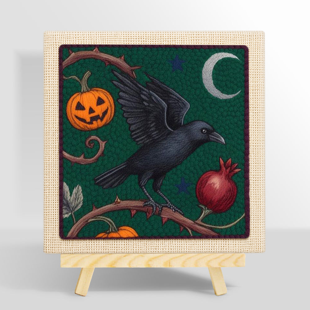 Raven and harvest pumpkin punch needle kit for beginners