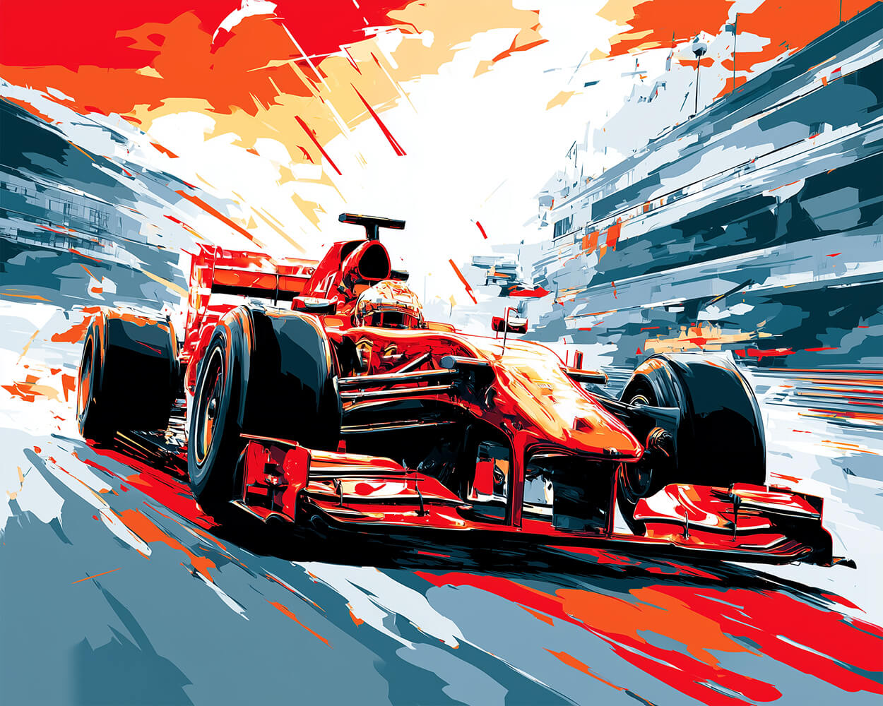 Red racing car cross stitch kit for beginners
