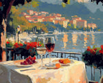Red wine in a seaside town cross stitch kit for beginners